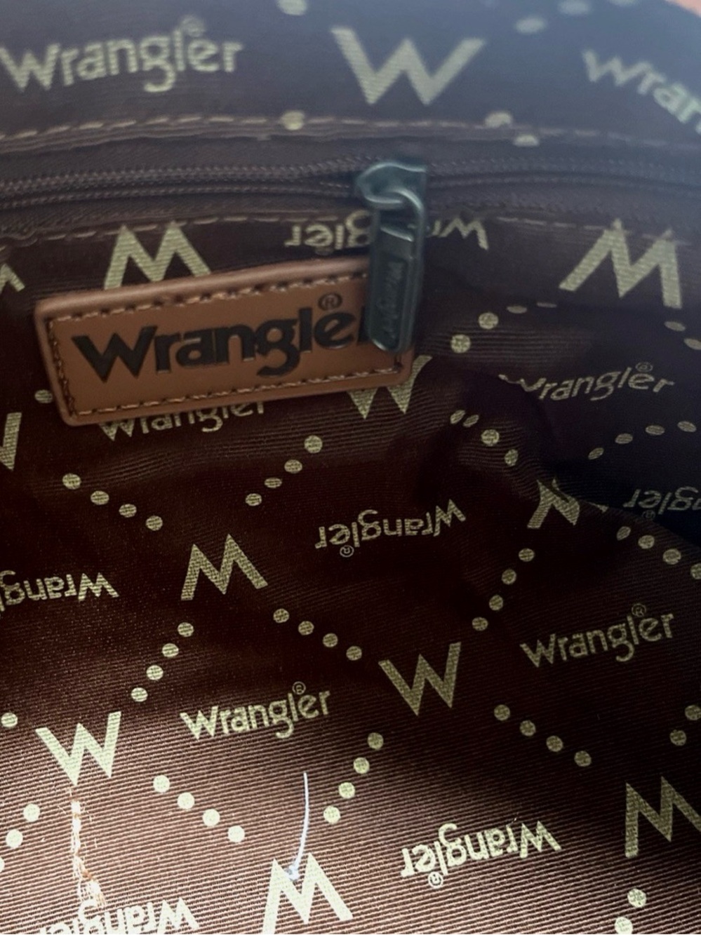 Wrangler Multicolor Aztec-Patterned Brown Canvas Satchel - Picture 9 of 9